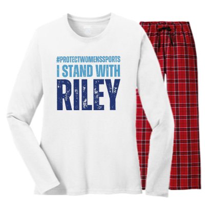 I Stand With Riley Protect Womens Sports Women's Long Sleeve Flannel Pajama Set 