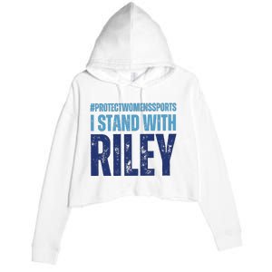 I Stand With Riley Protect Womens Sports Crop Fleece Hoodie