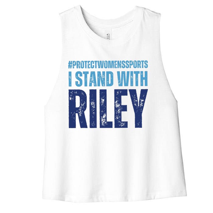 I Stand With Riley Protect Womens Sports Women's Racerback Cropped Tank