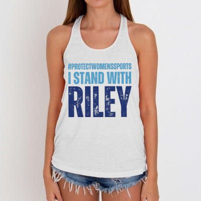 I Stand With Riley Protect Womens Sports Women's Knotted Racerback Tank