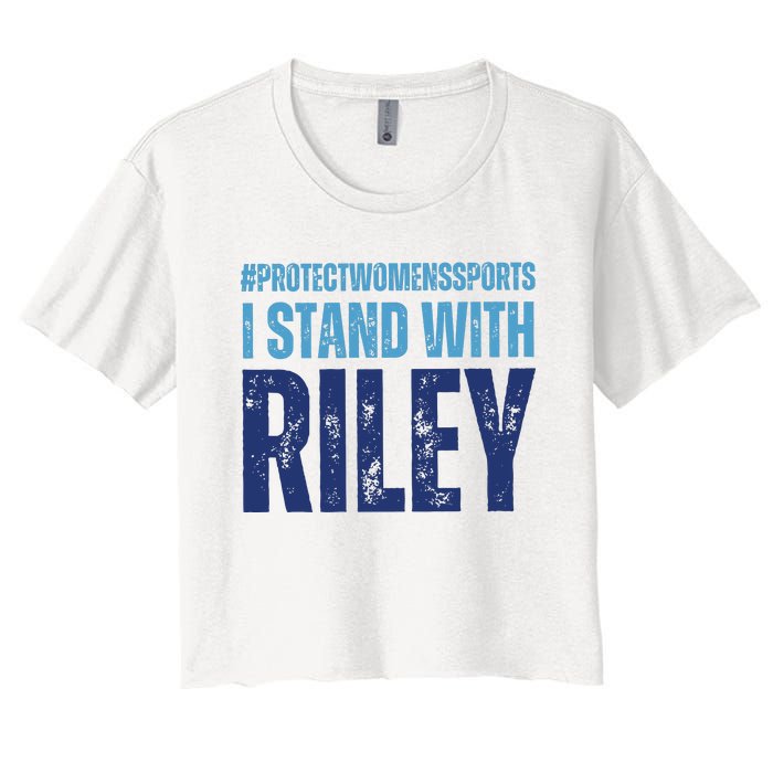 I Stand With Riley Protect Womens Sports Women's Crop Top Tee