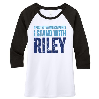 I Stand With Riley Protect Womens Sports Women's Tri-Blend 3/4-Sleeve Raglan Shirt