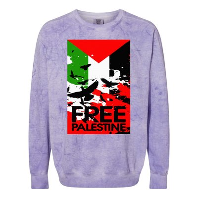 I Stand With Palestine For Their Freedom Free Palestine Colorblast Crewneck Sweatshirt