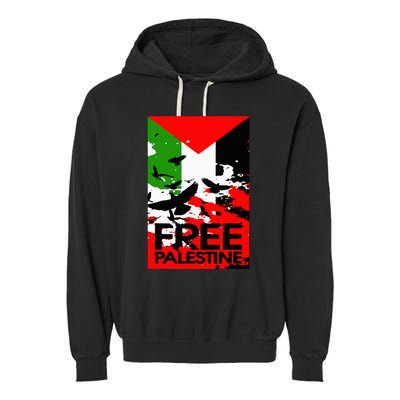 I Stand With Palestine For Their Freedom Free Palestine Garment-Dyed Fleece Hoodie