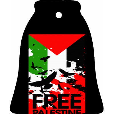 I Stand With Palestine For Their Freedom Free Palestine Ceramic Bell Ornament