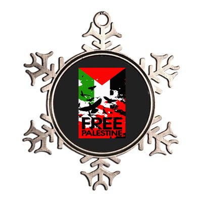 I Stand With Palestine For Their Freedom Free Palestine Metallic Star Ornament