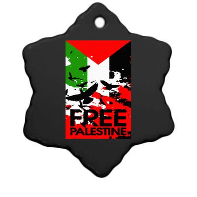 I Stand With Palestine For Their Freedom Free Palestine Ceramic Star Ornament