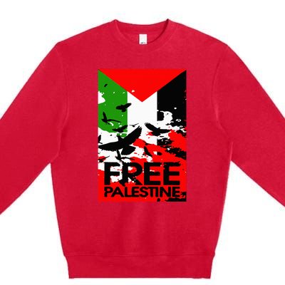 I Stand With Palestine For Their Freedom Free Palestine Premium Crewneck Sweatshirt