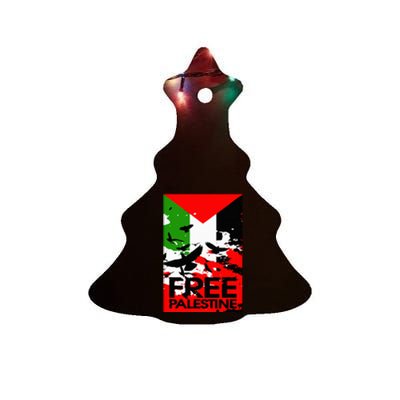 I Stand With Palestine For Their Freedom Free Palestine Ceramic Tree Ornament