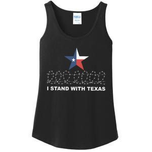 I Stand With Texas With Barbwire Ladies Essential Tank