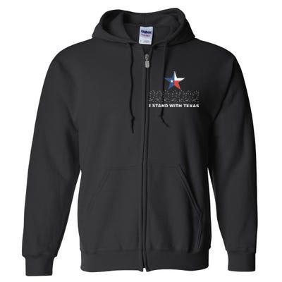 I Stand With Texas With Barbwire Full Zip Hoodie