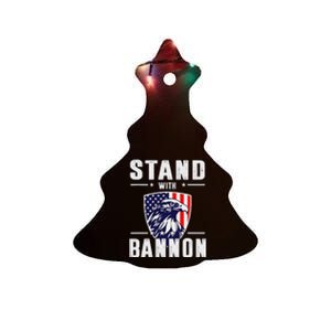 I Stand With Bannon Patriotic Support Ceramic Tree Ornament