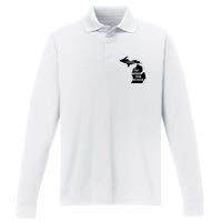 I Stand With That Woman From Michigan Performance Long Sleeve Polo