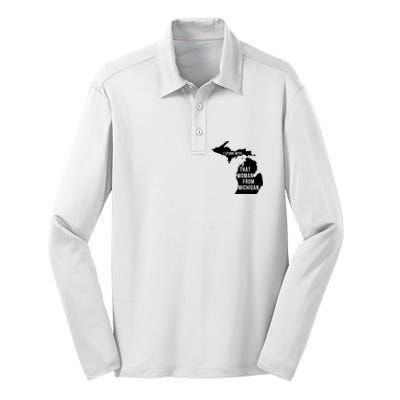 I Stand With That Woman From Michigan Silk Touch Performance Long Sleeve Polo