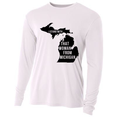 I Stand With That Woman From Michigan Cooling Performance Long Sleeve Crew