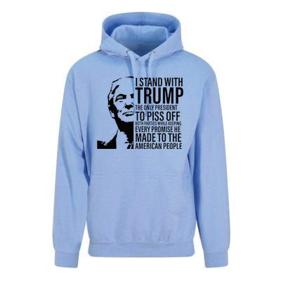 I Stand With Trump The Only President To Piss Off Unisex Surf Hoodie