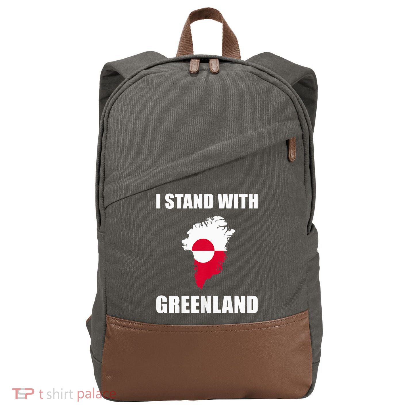 I Stand With Greenland Shirt For Greenland Lovers Greenland  Cotton Canvas Backpack