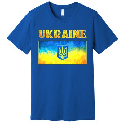 I Stand With Ukraine Gift Ukrainian Flag Ukraine Cool Gift Premium T-Shirt