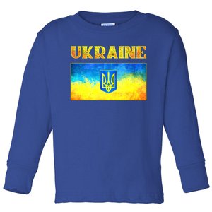 I Stand With Ukraine Gift Ukrainian Flag Ukraine Cool Gift Toddler Long Sleeve Shirt