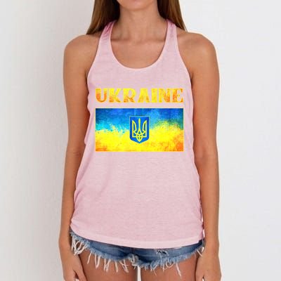 I Stand With Ukraine Gift Ukrainian Flag Ukraine Cool Gift Women's Knotted Racerback Tank