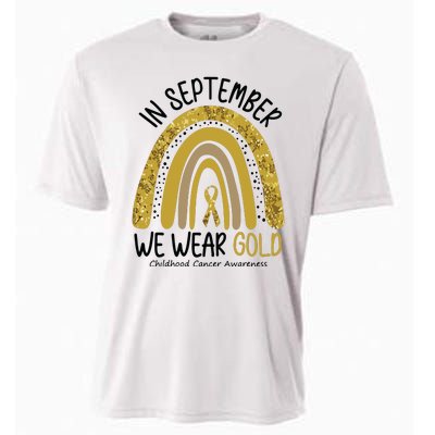 In September We Wear Gold Childhood Cancer Awareness Rainbow Cooling Performance Crew T-Shirt