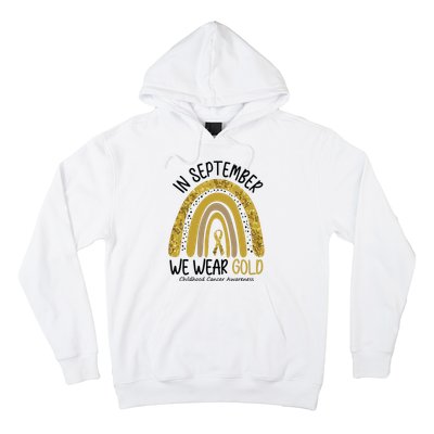 In September We Wear Gold Childhood Cancer Awareness Rainbow Hoodie