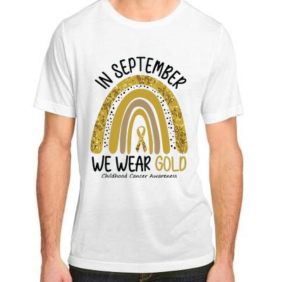 In September We Wear Gold Childhood Cancer Awareness Rainbow Adult ChromaSoft Performance T-Shirt