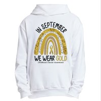 In September We Wear Gold Childhood Cancer Awareness Rainbow Urban Pullover Hoodie