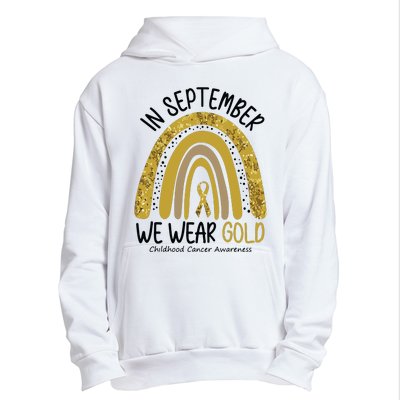 In September We Wear Gold Childhood Cancer Awareness Rainbow Urban Pullover Hoodie