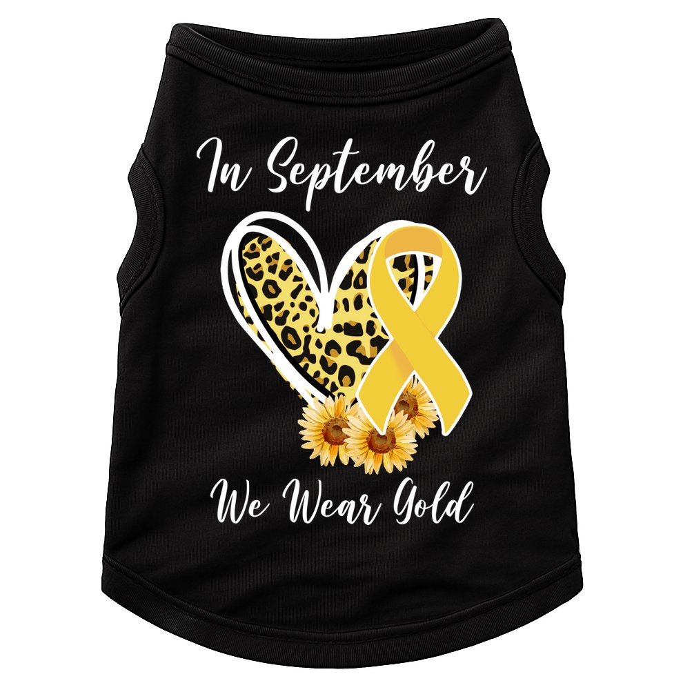 In September We Wear Gold For Childhood Cancer Awareness Doggie Tank