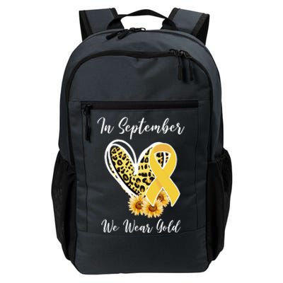 In September We Wear Gold For Childhood Cancer Awareness Daily Commute Backpack