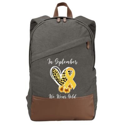 In September We Wear Gold For Childhood Cancer Awareness Cotton Canvas Backpack