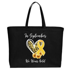 In September We Wear Gold For Childhood Cancer Awareness Cotton Canvas Jumbo Tote