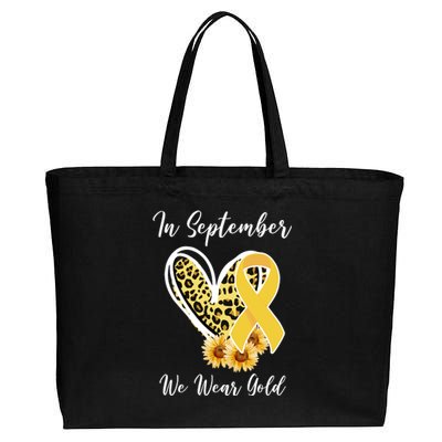 In September We Wear Gold For Childhood Cancer Awareness Cotton Canvas Jumbo Tote