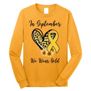 In September We Wear Gold For Childhood Cancer Awareness Long Sleeve Shirt