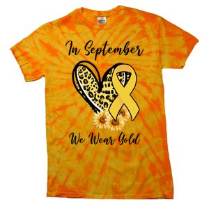 In September We Wear Gold For Childhood Cancer Awareness Tie-Dye T-Shirt