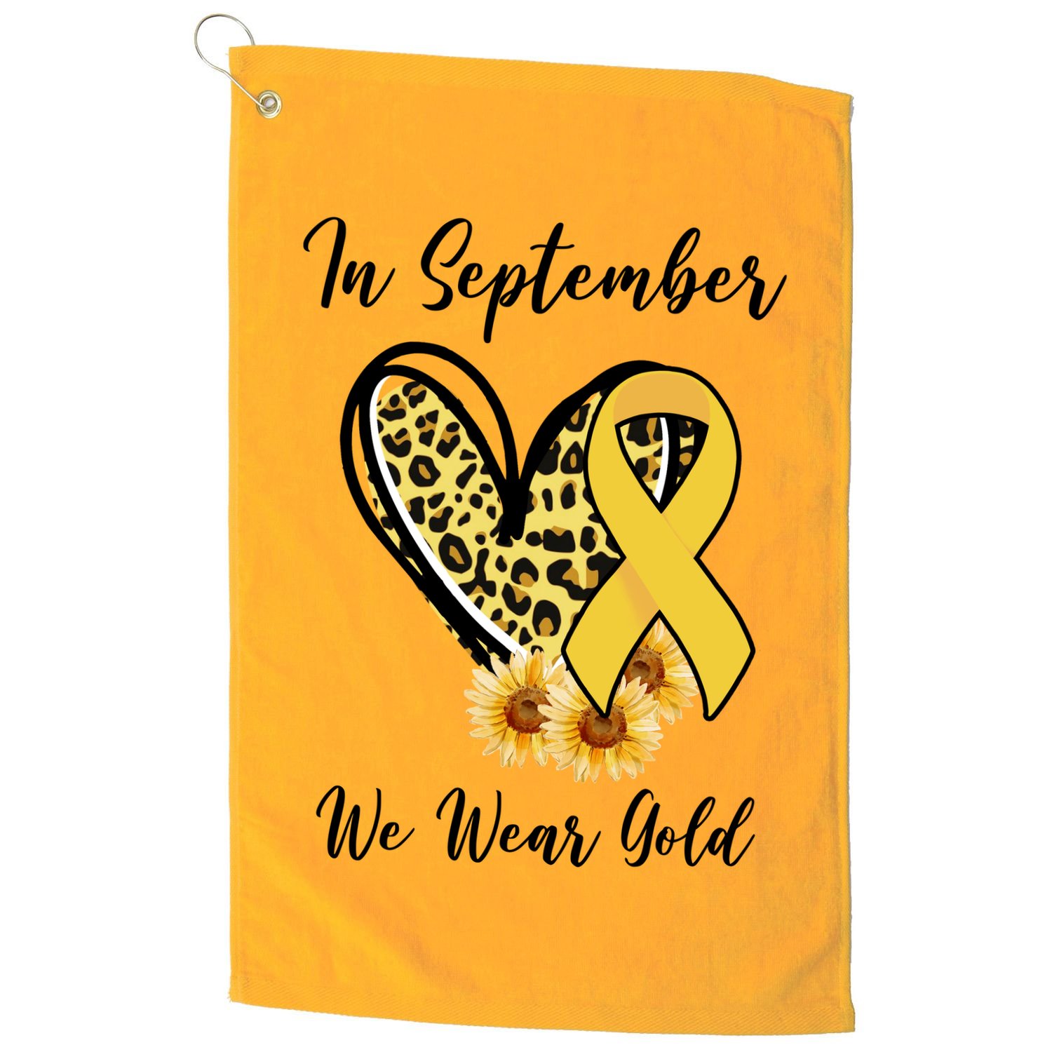 In September We Wear Gold For Childhood Cancer Awareness Golf Towel