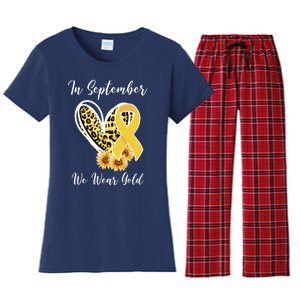 In September We Wear Gold For Childhood Cancer Awareness Women's Flannel Pajama Set