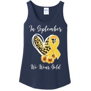 In September We Wear Gold For Childhood Cancer Awareness Ladies Essential Tank