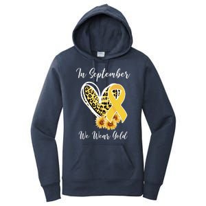 In September We Wear Gold For Childhood Cancer Awareness Women's Pullover Hoodie