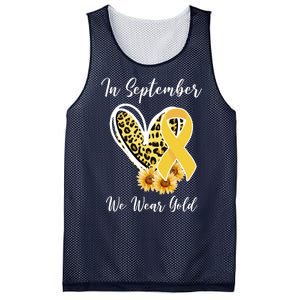 In September We Wear Gold For Childhood Cancer Awareness Mesh Reversible Basketball Jersey Tank