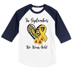 In September We Wear Gold For Childhood Cancer Awareness Baseball Sleeve Shirt