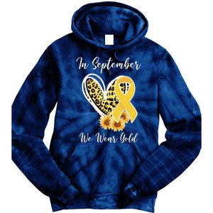 In September We Wear Gold For Childhood Cancer Awareness Tie Dye Hoodie