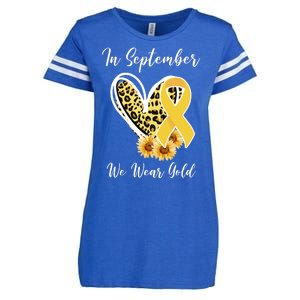 In September We Wear Gold For Childhood Cancer Awareness Enza Ladies Jersey Football T-Shirt