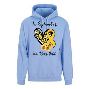 In September We Wear Gold For Childhood Cancer Awareness Unisex Surf Hoodie