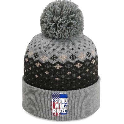 I Stand With Israel Usa Israeli Flag The Baniff Cuffed Pom Beanie