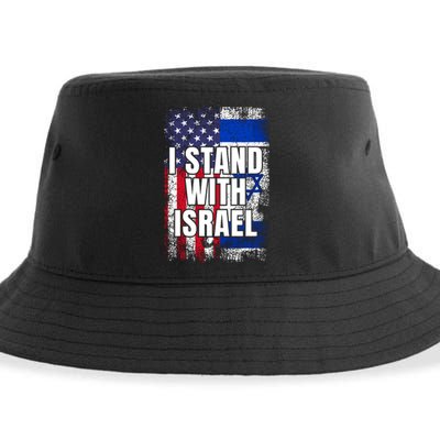 I Stand With Israel Usa Israeli Flag Sustainable Bucket Hat