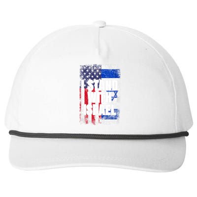 I Stand With Israel Usa Israeli Flag Snapback Five-Panel Rope Hat