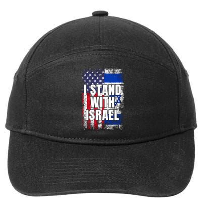 I Stand With Israel Usa Israeli Flag 7-Panel Snapback Hat