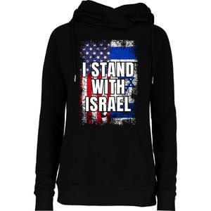 I Stand With Israel Usa Israeli Flag Womens Funnel Neck Pullover Hood